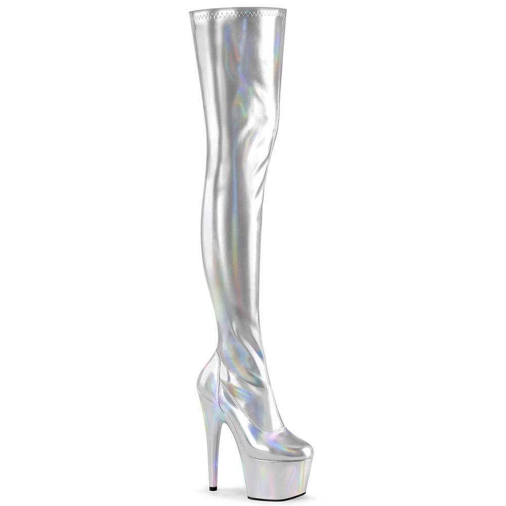 Pleaser - ADORE3000HWR Cuissardes à plateforme - Chaussures de pole dance - Couleur argent Product image